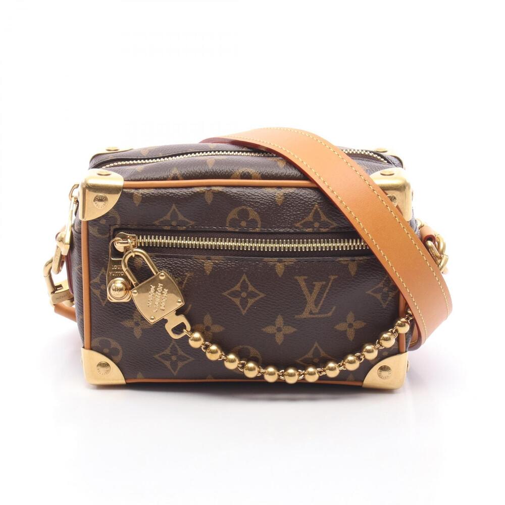 Louis Vuitton Soft Trunk Monogram Archive Shoulder Bag Canvas Leather Brown